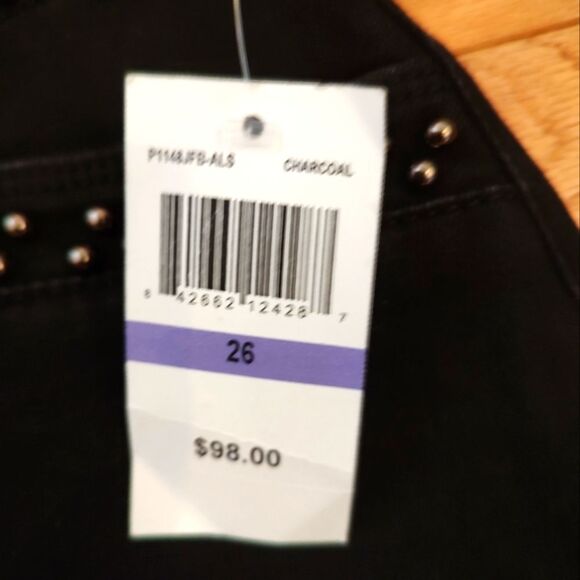 NEW Pistola beaded frayed denim mini skirt black 26 2 NWT - Picture 12 of 12